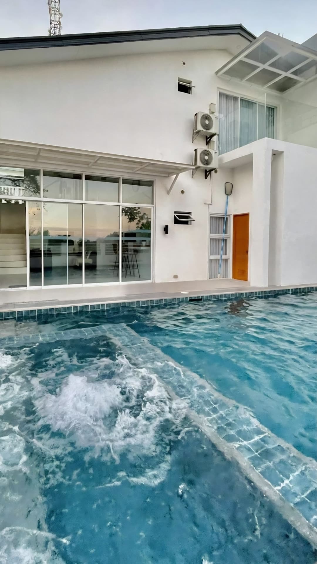 The pool deck in the morning